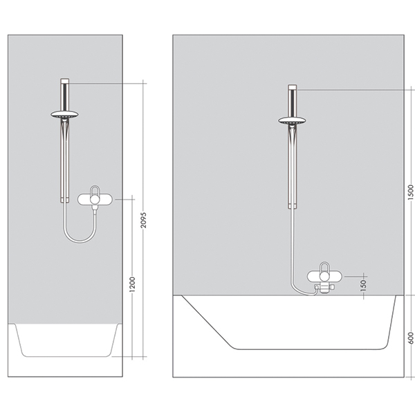 Bộ sen tắm Hansgrohe có thanh treo Raindance Select S 150 3jet (90cm)