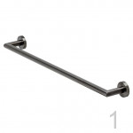 Thanh vắt khăn đơn đen xước Geesa Nemox Brushed metal black 60cm - 916507-09-60