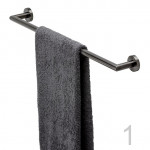 Thanh vắt khăn đơn đen xước Geesa Nemox Brushed metal black 60cm - 916507-09-60