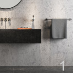Thanh vắt khăn đơn đen xước Geesa Nemox Brushed metal black 60cm - 916507-09-60
